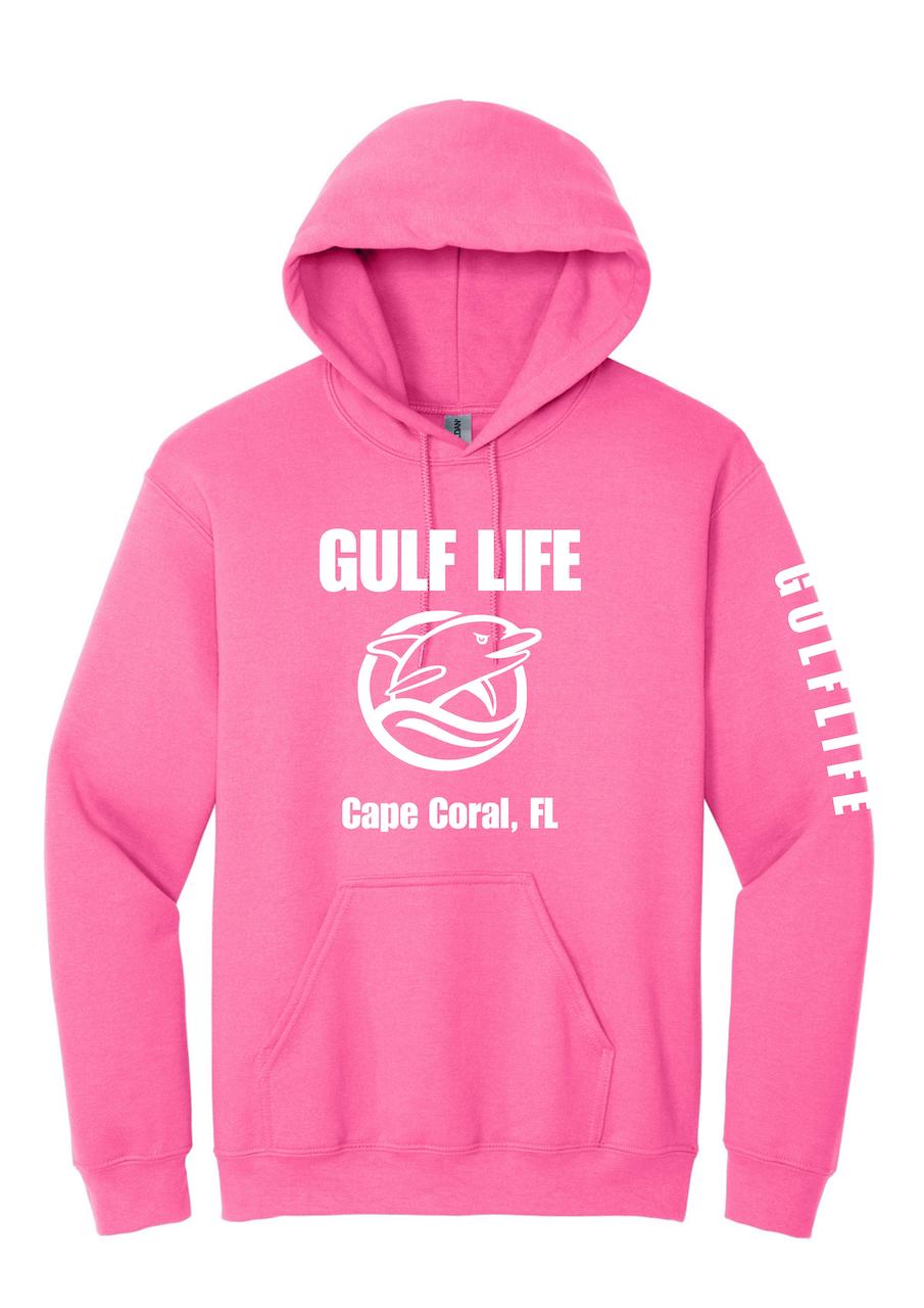 Neon Pink Cotton Pullover Hoodie