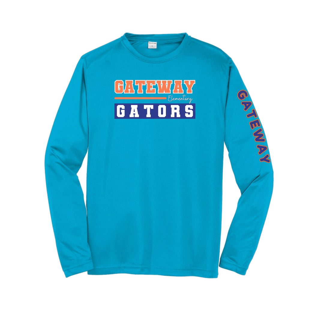Long Sleeve Drifit SportTek T-shirt Atomic Blue