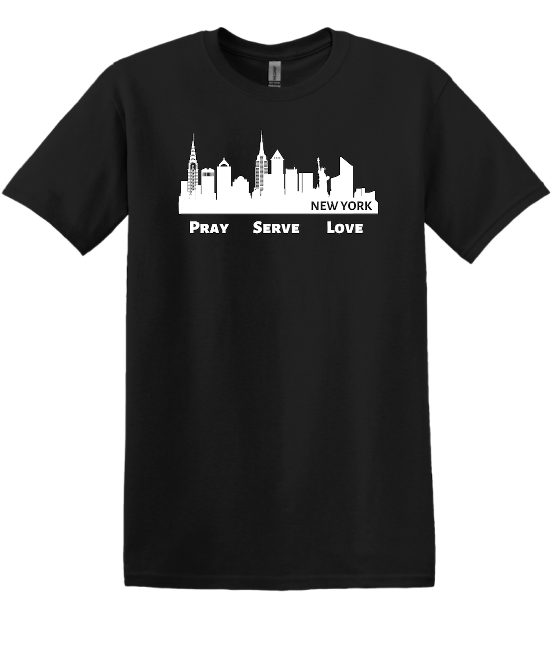 Pray, Serve, Love NYC Cotton T-shirt - Black