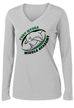 Load image into Gallery viewer, Ladies Long Sleeve Drifit Shirt Silver (unisex style) FMMA
