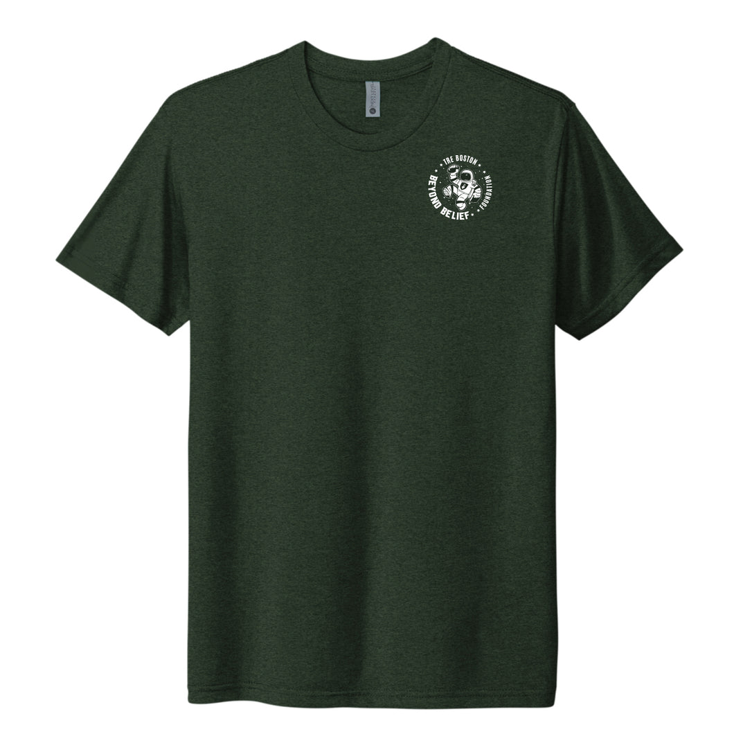 Triblend Premium Forest Green with White TBBB Foundation Classic Brand Tee