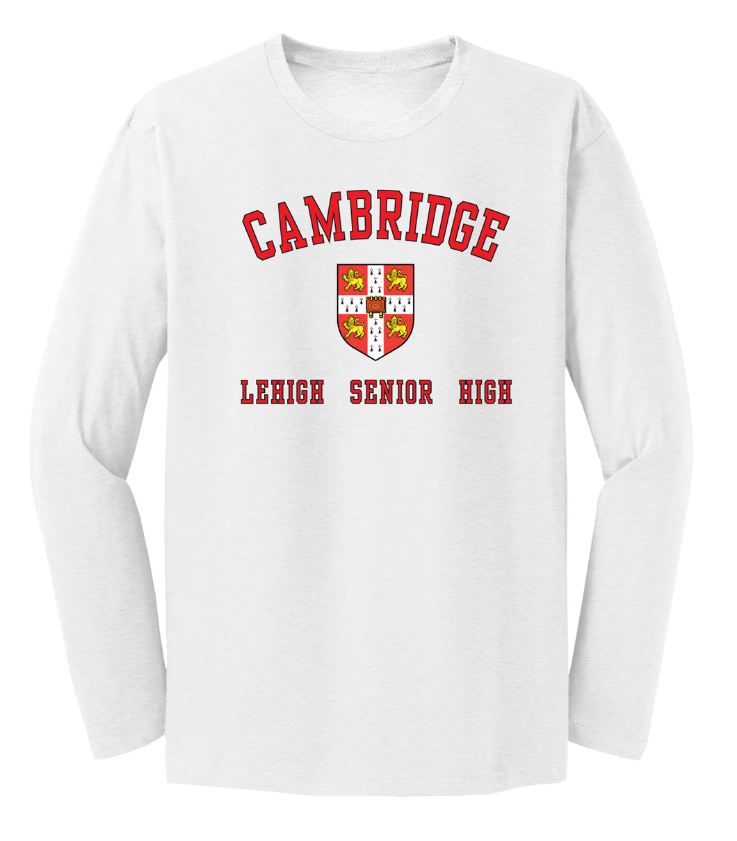 Cambridge White & Red Long Sleeve Tee