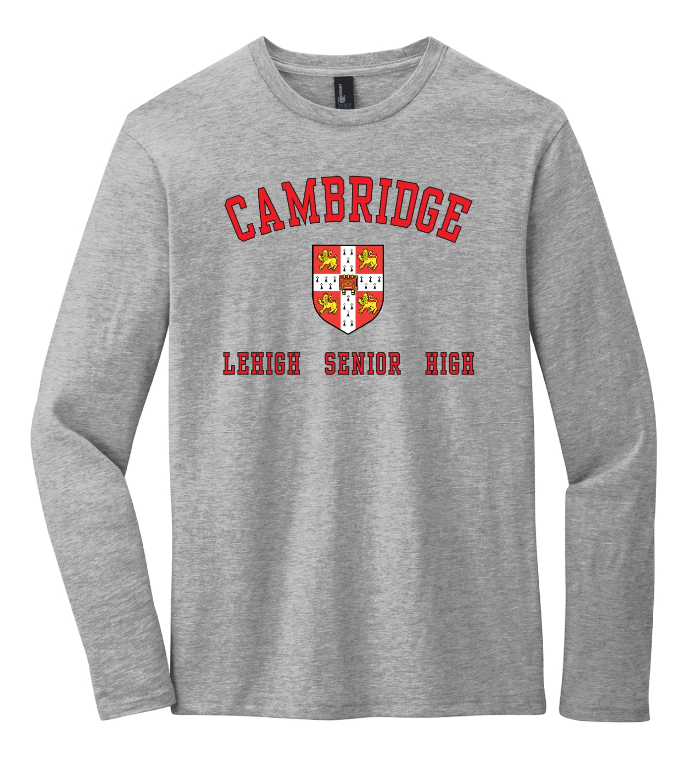 Cambridge Grey & Red Long Sleeve Tee