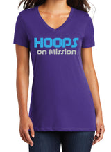 Load image into Gallery viewer, Purple Ladies V Neck Logo Tee
