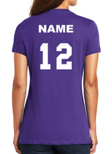Load image into Gallery viewer, Purple Ladies V Neck Logo Tee
