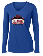 Load image into Gallery viewer, Long-sleeve Ladies V-Neck Blue
