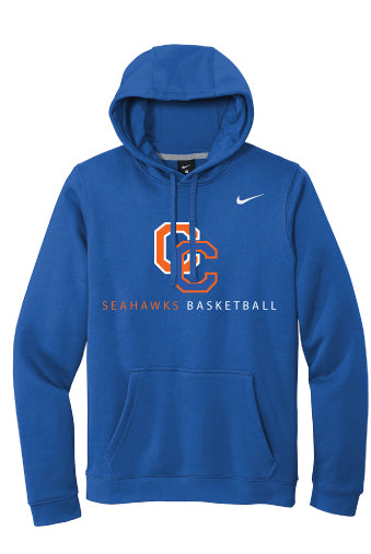Nike Seahawks Basketball Logo Brushed Cotton Hoodie Royal Blue