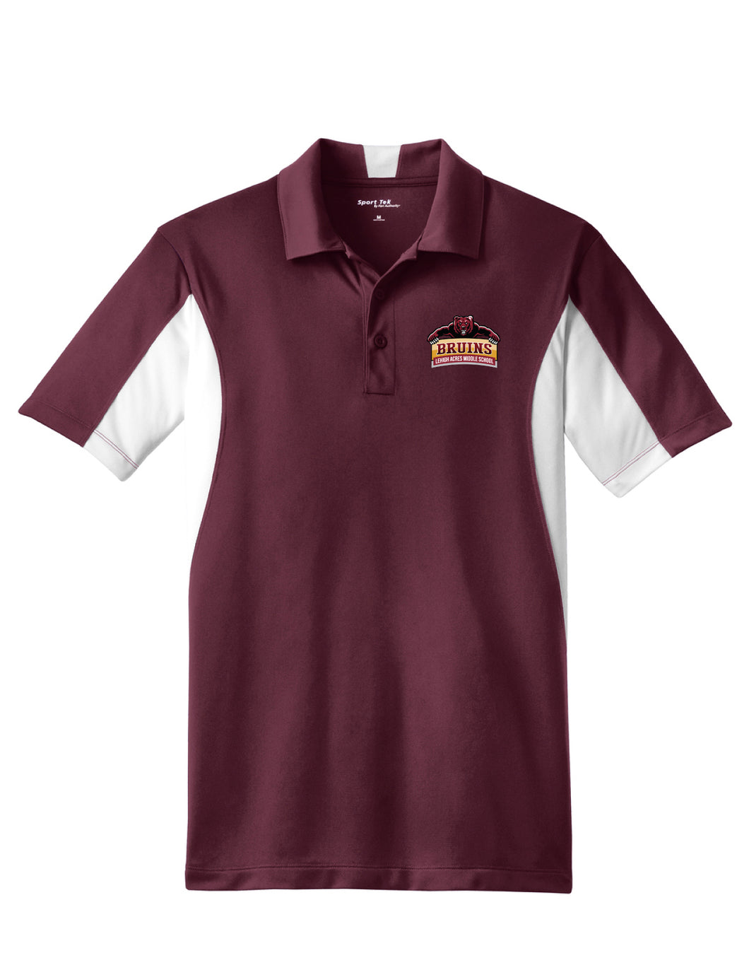 Polo Shirt Maroon with White Trim (Unisex Adult Cut)