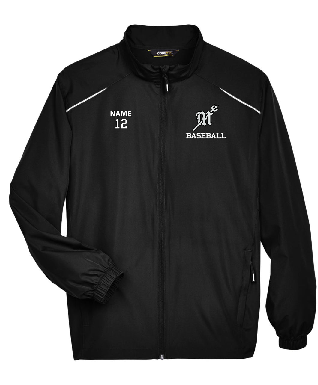 Full Zip Wind Jacket with reflective trim (mens cut)